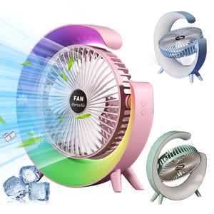 2025 Portable Air Circulation Desk Oscillating Fan <b>Small</b> Table Fan with Colorful Night Light for Room Home - Product Image 1