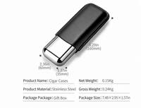 Humidor à cigares en acier inoxydable, étui de voyage en cuir anti-écrasement, boîte de rangement portable pour cigares, pochette cadeau pour hommes
