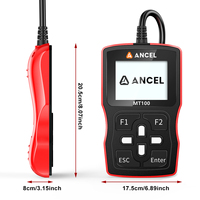 Escáner de Diagnóstico para Motocicletas ANCEL MT100 OBD2, Lector de Códigos de Motor y ABS para Honda, Yamaha, Suzuki con Flujo de Datos y Pantalla de Congelación