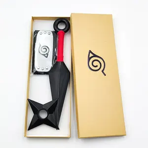 Anime Uzumaki Berichterstattung Waffe-Requisiten Kunststoff Vier-Eck-Pfeil Shuriken Kunai Cosplay-Spielzeug