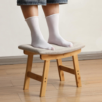 Tabouret moderne en bois Chaise Petit repose-pieds ottoman Tabouret de courtoisie avec pieds en bois massif
