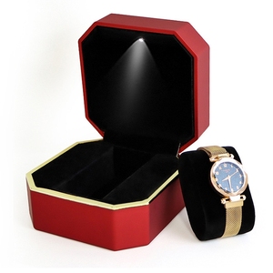 Caja de Reloj de Plástico de Alta Calidad, Exquisita Caja de Regalo para Reloj con Luz, Caja de Reloj Octogonal, Venta al Por Mayor Disponible - Product Image 3