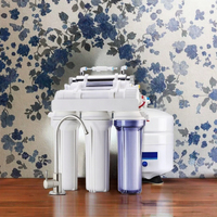 Purificateur d'eau potable par osmose inverse (RO) 6 étapes sous évier 75 GPD avec filtre UV, autonettoyant, pour hôtels et usage domestique, avec robinet intelligent