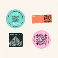 Etiquette d'emballage étanche adhésive avec logo personnalisé autocollant business code QR en vinyle pour cadeau pour bougie artisanale cadre photo cookies