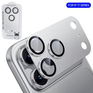 Protection d'objectif d'appareil photo en verre trempé 9H à installation ultra facile pour iPhone 17 Series, film intégré étanche à couverture complète - Product Image 1