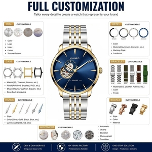 Reloj Mecánico Automático para Hombre con Logotipo Personalizado de Fábrica OEM, Acero Inoxidable 316L, Movimiento Esqueleto NH39, Reloj de Pulsera de Lujo, MOQ Bajo - Product Image 2
