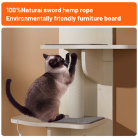 Étagère murale en bois personnalisée pour chat, arbre à chat avec poteau à gratter en sisal, aire de jeux intérieure pour chat