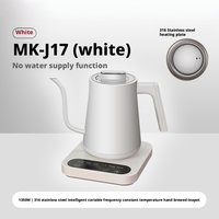 Bouilloire électrique intelligente 1350W 1L à bec flexible en titane/acier inoxydable 316SS avec contrôle de température, sans fil, classe A, pour usage domestique et commercial, arrêt automatique