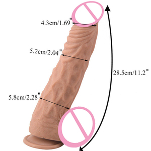Dildo réaliste de grande taille en PVC noir de 11 pouces, <span class=keywords><strong>prix</strong></span> d'usine, avec ventouse, pour femmes - Product Image 3