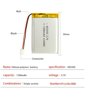 BW-603450 Lipo 3.7V 1200mAh Li-polymer pin Pouch lithium có thể sạc lại di động pin cho các thiết bị điện tử - Product Image 3