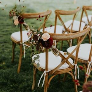 MoreDesign Chaise de jardin en bois pour événements extérieurs, empilable, avec dossier croisé, haute qualité pour hôtel - Product Image 4