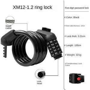 Antivol universel en alliage pour moto et vélo, avec anneau en cuir, antivol à code robuste pour VTT et batterie de voiture électrique - Product Image 6