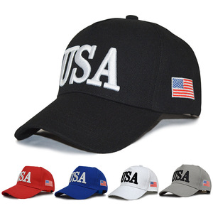 Vente en gros extérieur coloré rouge camouflage Usa President Election 3d brodé Baseball Snapback Cap Hat avec drapeau américain - Product Image 2