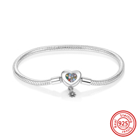 Bracelets serpent, arbre de vie, fermoir en forme de cœur, bracelet chaîne serpent, bracelet jonc, bijoux, breloques, bracelet en argent sterling S925