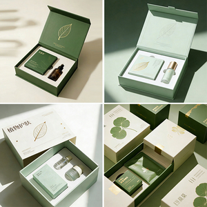 Factory Wholesale Custom Printed Luxury Rigid Paper Cardboard <strong>Box</strong> Green Simple Cosmetic <strong>Empty</strong> Magnetic Closure <strong>Gift</strong> <strong>Box</strong> - Product Image 2