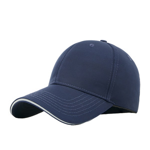 Unisex Baseball Cap Dark Blue Mesh Breathable <b>Waterproof</b> Solid Color Large Brim Sun Protection <b>Hat</b> - Product Image 1