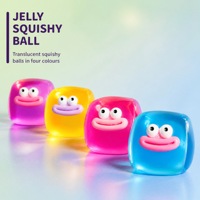 Jouet Squishy en Gelée Transparente, Cube Souple à Presser, Jouet Anti-Stress Nouveauté avec Visage Mignon pour Enfants, Cadeaux de Fête, Décoration de Bureau