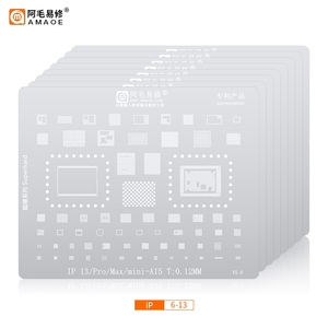 Amaoe เมนบอร์ดชั้นกลางแบบพิมพ์ BGA ตาข่ายดีบุกเหล็ก BGA0.12mm สำหรับ iPhone <span class=keywords><strong>xs</strong></span>/<span class=keywords><strong>xs</strong></span> <span class=keywords><strong>max</strong></span>/xr A12 <span class=keywords><strong>CPU</strong></span> SSD IC ซ่อมแซม - Product Image 4