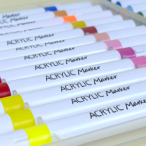 24 pezzi da 48 colori pennarelli permanenti a doppia punta in acrilico Set pennarelli pennarelli con punte sottili facili da usare per la vernice fai da te - Product Image 5