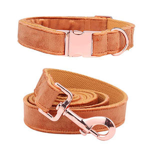 Venta caliente colorido suave de terciopelo perro Correa y <span class=keywords><strong>Collar</strong></span> con correas de algodón - Product Image 6