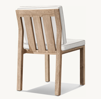 Chaise de salle à manger d'extérieur en teck moderne RHODES - Résistante aux intempéries pour les restaurants