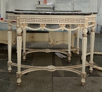 Table de couloir en bois demi-ronde, décor classique pour la maison, Console sculptée à la main, nouveau style français