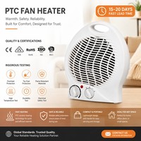 Ventilateur chauffant électrique portable en céramique PTC, mini radiateur de bureau pour pièce, 2 niveaux de chaleur 1000W 2000W, protection contre la surchauffe, fusible VDE, pour bureau
