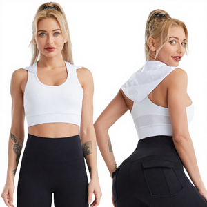 Combinaison de yoga à capuche pour femme, légère, simple, en maille respirante, séchage rapide, débardeur, soutien-gorge de sport couleur chair pour la course - Product Image 4