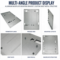 Support métallique sur mesure découpé au laser, plié et estampé, plaque arrière en aluminium avec rivets