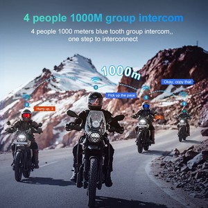 Casco con Intercomunicador Y5X BT 5.1 para 4 Motociclistas, Casco de Motocicleta con Bluetooth para Esquí, Motociclismo y Camping - Product Image 2