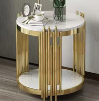 Table console moderne de luxe en métal doré avec base en acier inoxydable, meuble de salon durable et stable