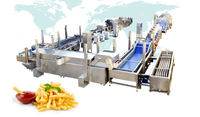 Automatische productielijn voor frieten: aardappel snijden, blancheren, drogen, frituren en invriezen - compleet systeem