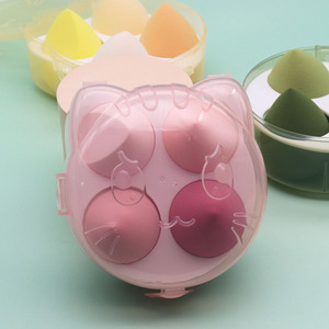 4 pièces doux violet jaune rose vert sans Latex maquillage mélangeur éponges ensemble lavable beauté du visage Application pinceaux de maquillage - Product Image 4