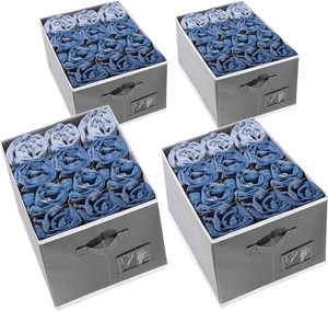 2023 New 4 Gói Lớn 12 Di Động Gấp Tủ Quần Áo Tổ Chức Hộp Vải Lưu Trữ Cho Quần Jean Quần Tủ Quần Áo Quần Áo Tổ Chức - Product Image 1