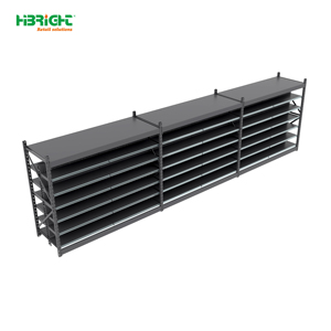 Estantería Metálica Negra para Supermercado, con Reverso Perforado, Exhibidor de Comestibles, Estantería Independiente para Tiendas Minoristas - Product Image 5