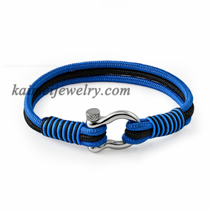 Mejor venta de <span class=keywords><strong>Nylon</strong></span> negro cuerda náutica ancla mujeres hombres pulsera de moda - Product Image 1