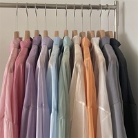 Chemisiers en mousseline de soie Transparent chemise boutonnée vêtements de soleil Transparent cache maillot Kimono Cardigan