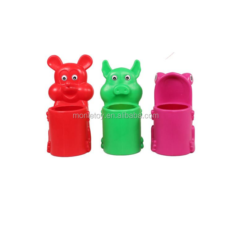 Least wholesale trade small size garbage pail waste bin sets animal shape plastic trash can