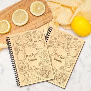 Elegant 1pc Large Kitchen <b>Journal</b> Organizer 5.71x8.27in Brown Spiral Design Paper Perfect Cookbook-like Birthday Writing Pad - Product Image 2