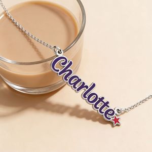 Gioielli Shunquan, Collana Personalizzata in Acciaio Inossidabile <span class=keywords><strong>con</strong></span> Catene, <span class=keywords><strong>Stelle</strong></span> e Lettere Colorate Fai-da-Te, Regalo Unisex - Product Image 3