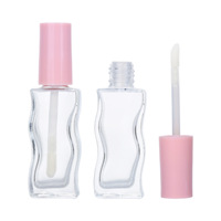 Flacon de brillant à lèvres transparent gravé, design ondulé, 10 ml, flacon distributeur de vernis à ongles, vente en gros, MOQ personnalisé
