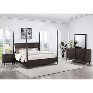Ensemble de meubles de chambre à coucher de luxe, lit double moderne, style minimaliste, taille king, en bois, pour la maison, l'appartement ou l'hôtel - Product Image 2