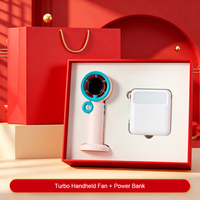 Ventilateur de poche turbo et batterie externe portable 2-en-1 – Coffrets cadeaux rechargeables pour les voyages, les urgences et les cadeaux d'entreprise