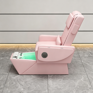 Fauteuil de pédicure électrique de luxe 3-en-1 avec massage mécanique 3D, lit de cils inclinable et prise de courant intégrée - Product Image 3