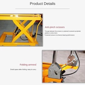 Carrello Elevatore Manuale Idraulico con Ruote e Nastro Trasportatore, Tavolo Elevatore a Forbice Manuale - Product Image 4