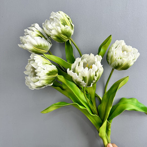 Plantes artificielles, bouquet de tulipes décoratif <span class=keywords><strong>pour</strong></span> la décoration de bureau, de jardin et de la maison, fleurs artificielles imitées personnalisables - Product Image 1