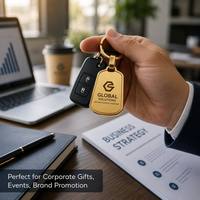 Porte-clés en métal avec logo personnalisé, vente en gros, cadeau promotionnel d'entreprise, OEM, alliage de zinc, gravure au laser, fournisseur de porte-clés