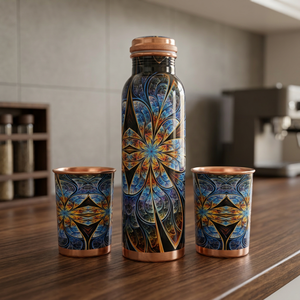 Juego de Botellas de Agua Ayurvédicas Ecológicas Desechables de Cobre Sublimado de Doble Pared, Portátiles, Personalizadas, para el Hogar y la Oficina, Saludables - Product Image 3