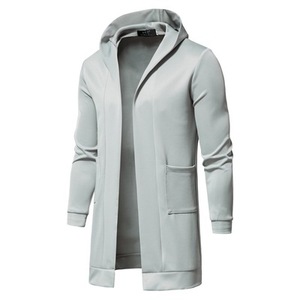 Nouveau Produit Personnalisé Cardigan Long à Capuche Couleur Unie <span class=keywords><strong>Trench</strong></span>-<span class=keywords><strong>Coat</strong></span> pour <span class=keywords><strong>Homme</strong></span> - Product Image 4