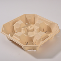 Sous-verre jetable en pulpe de bambou biodégradable de qualité alimentaire, écologique, épaissi, imperméable, à quatre compartiments, détachable, pour tasses à café